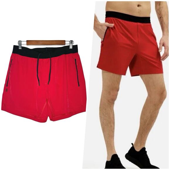 RhoneMenMako Inch Red Unlined Performance Active Tech ShortsSz Large